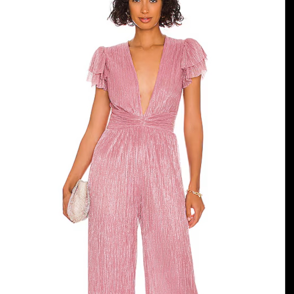SABINA MUSAYEV DONNI JUMPSUIT X REVOLVE size 4/ small antique rose